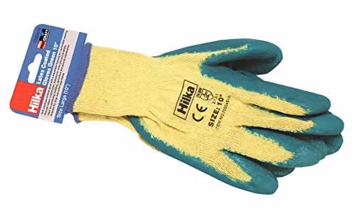 Hilka Large 10 inch Green Latex Coated Work Gloves