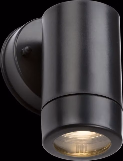 Netlighting Knightsbridge EAMON Black Polycarbonate Single GU10 Up and Down Wall Light IP54