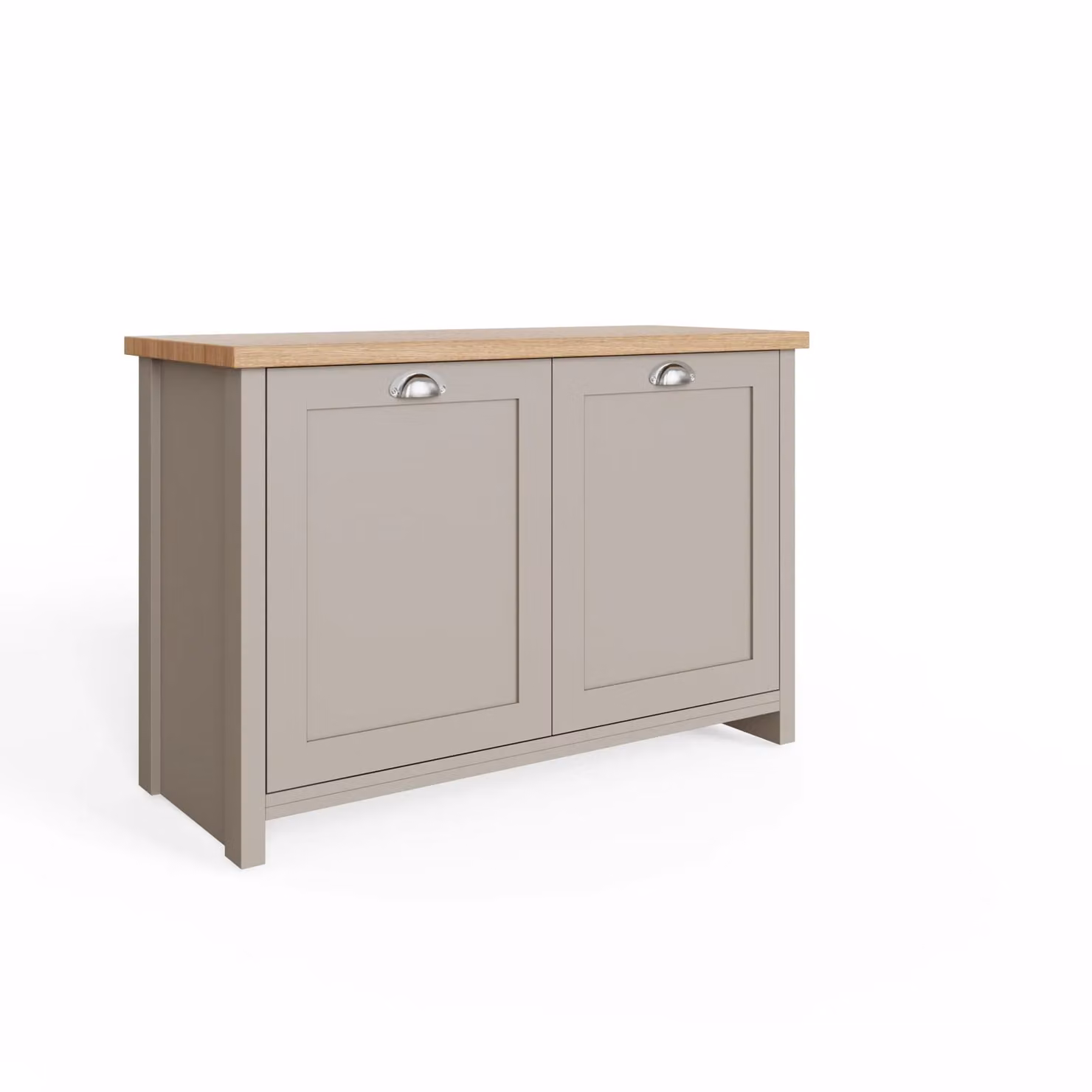 GFW Lancaster 2 Door Shoe Cabinet in Grey and Blue Lacquered Wood – 3
