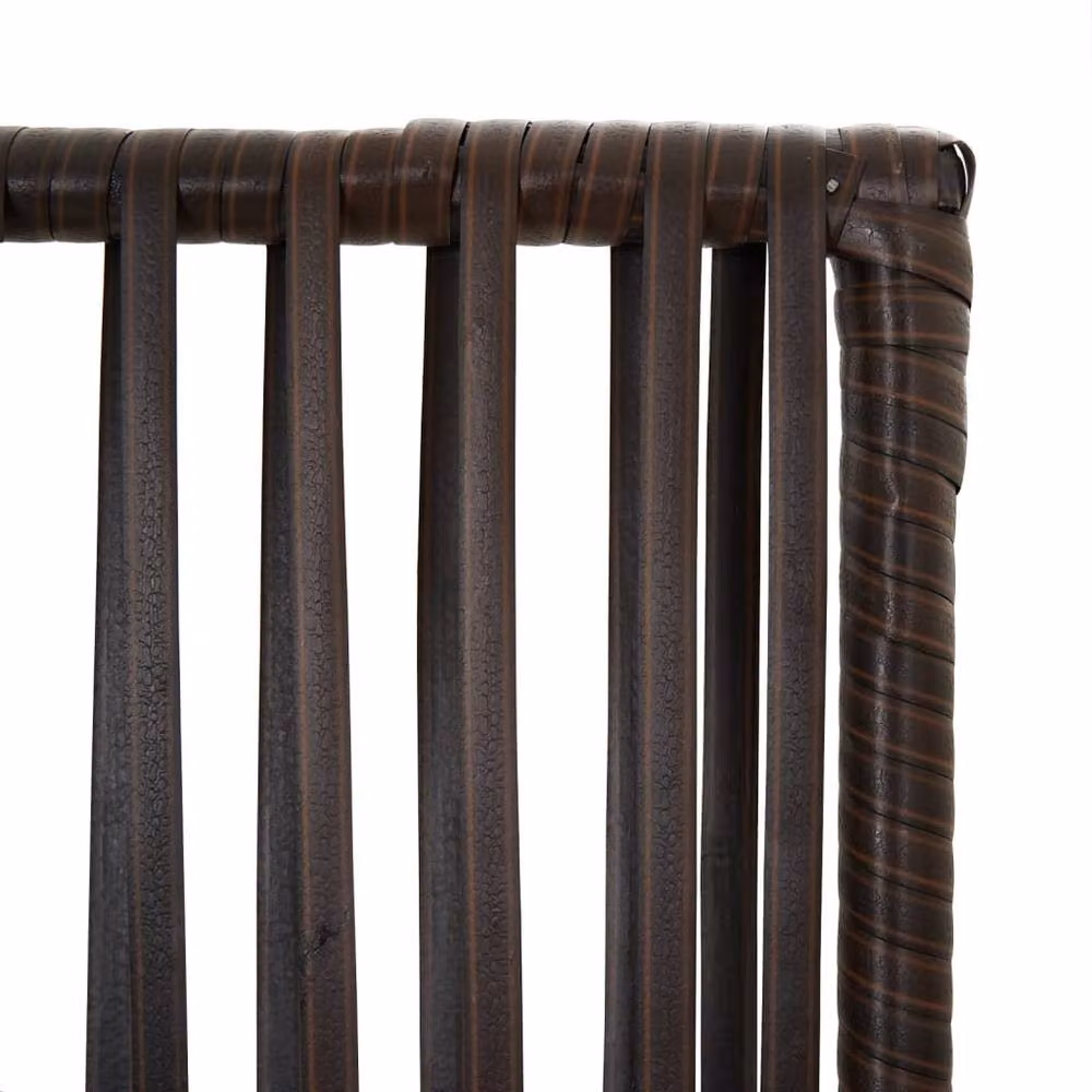 Berkfield Home 3 Panel Brown Poly Rattan and Steel Room Divider – 5