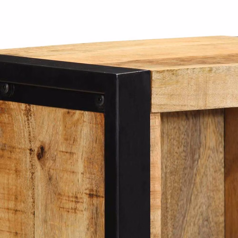 Berkfield Home Bedside Cabinet in Brown Solid Mango Wood, W/D/H: 40 x 30 x 80 cm – 4