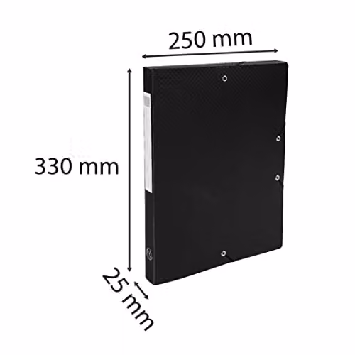 Exacompta Black Plastic A4 Document Box for Archive Storage – 3