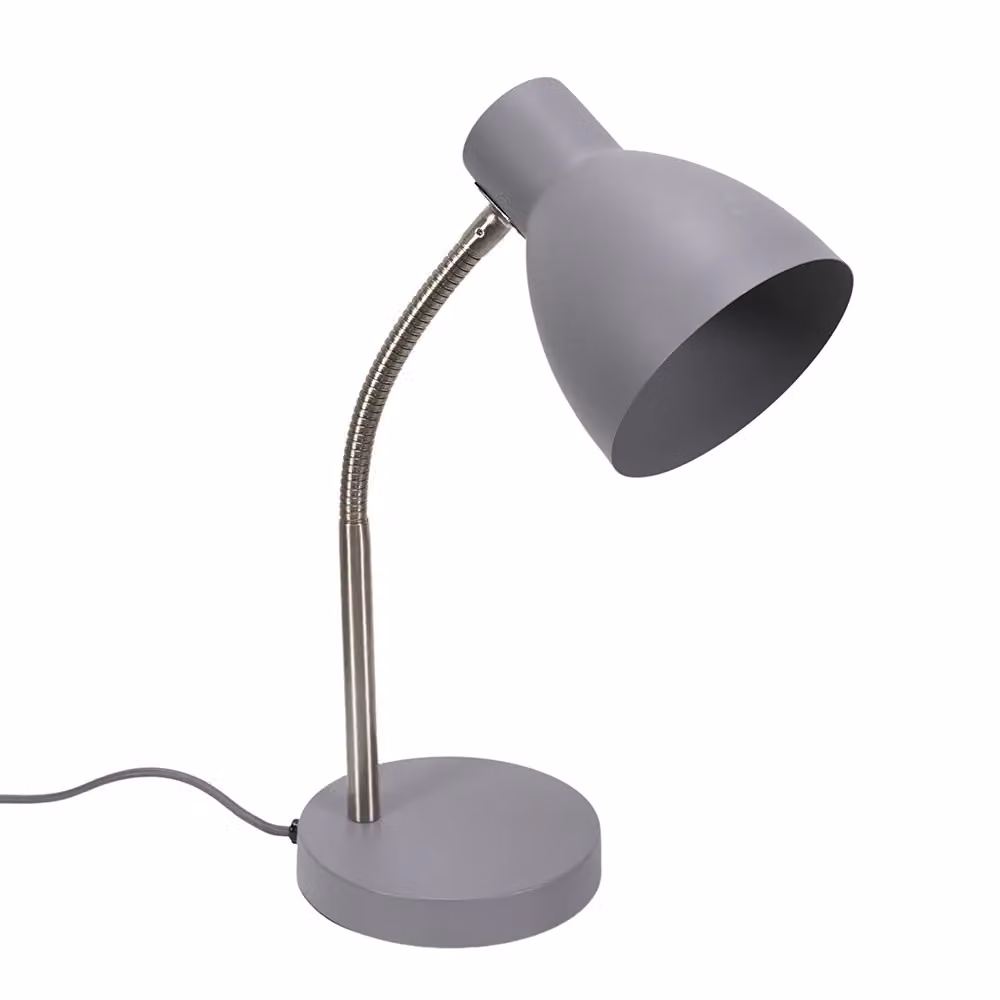 ValueLights Keela Adjustable Flexi Neck Desk Lamp in Grey with LED Bulb – 2