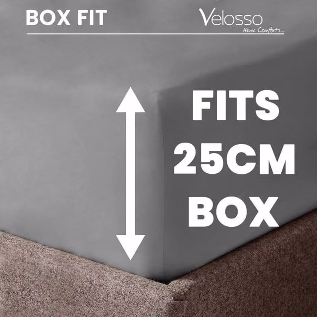 Velosso Grey Microfibre Plain Dye Fitted Sheet, W: 140 cm, L: 200 cm