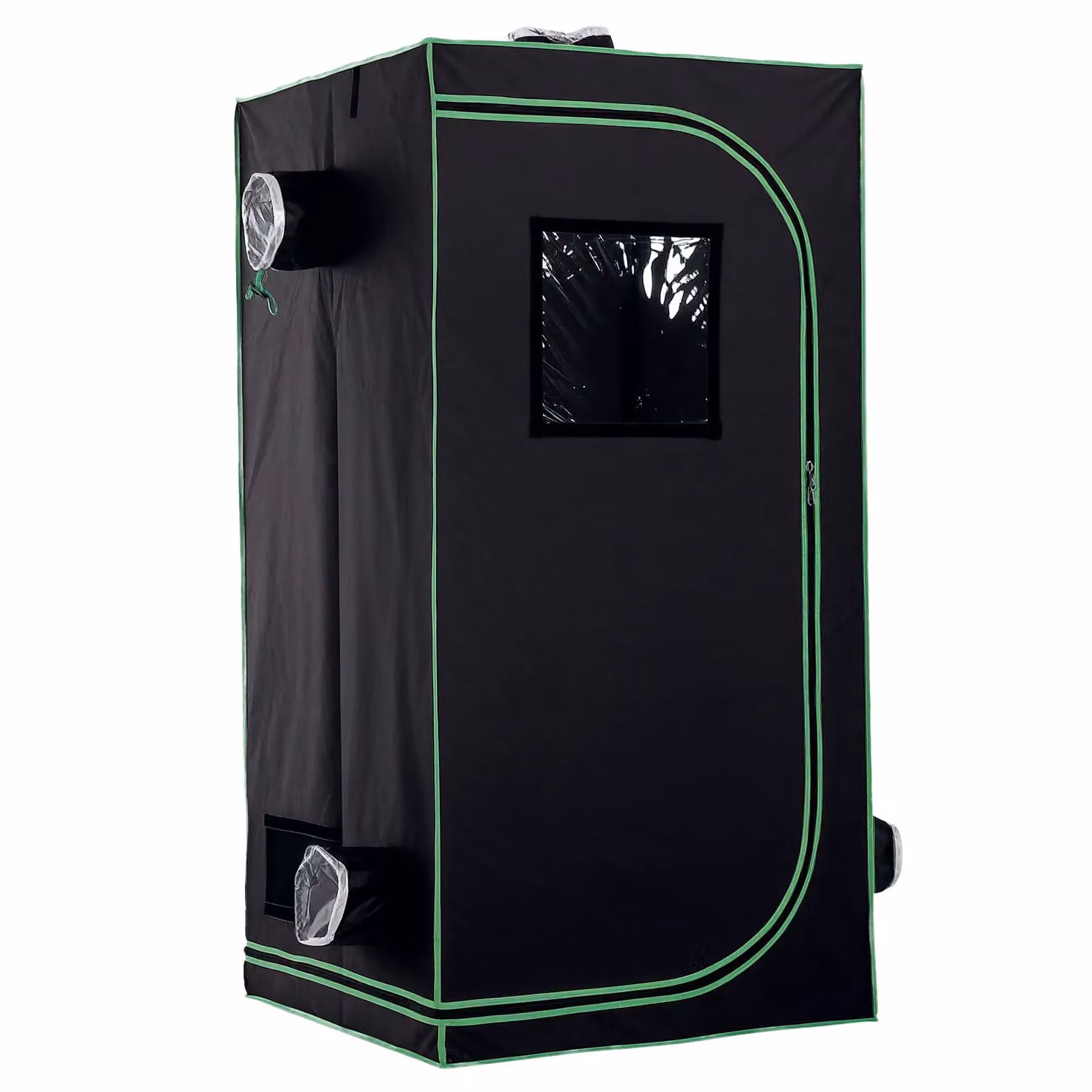 OUTSUNNY Mylar Hydroponic Grow Tent with Floor Tray for Indoor Plants, Jet Black, W/D/H: 60 x 60 x 140 cm – 2