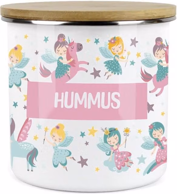 Purely Home Unicorn Fairies Childrens Mini Snack Pot in Pink and Multicolour Enamel Metal
