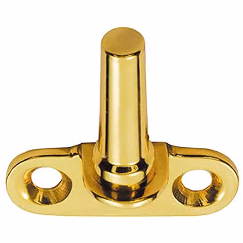 Loops Flush Fitting Cranked Window Casement Pin in Polished Brass with 25mm Fixing Centres