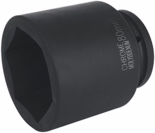 Loops 80mm Forged Deep Impact Socket 1 Inch Sq Drive Chromoly Wrench Socket Black
