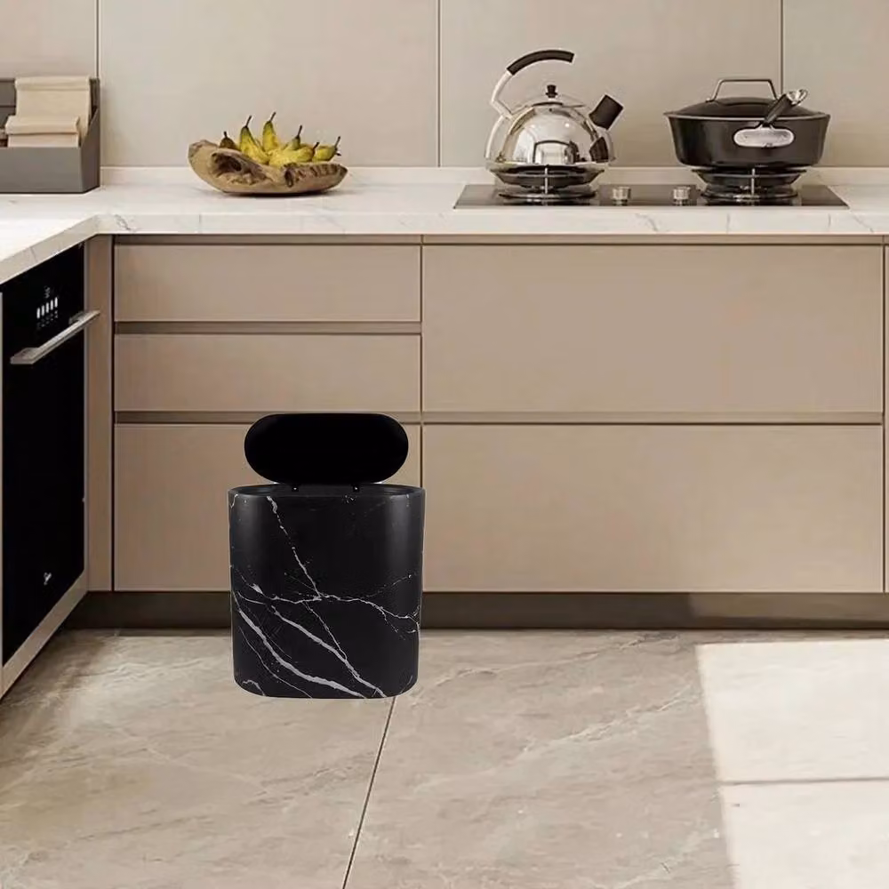 Kelvenix Black Slim Narrow Plastic Touch Open Top Dustbin – 3