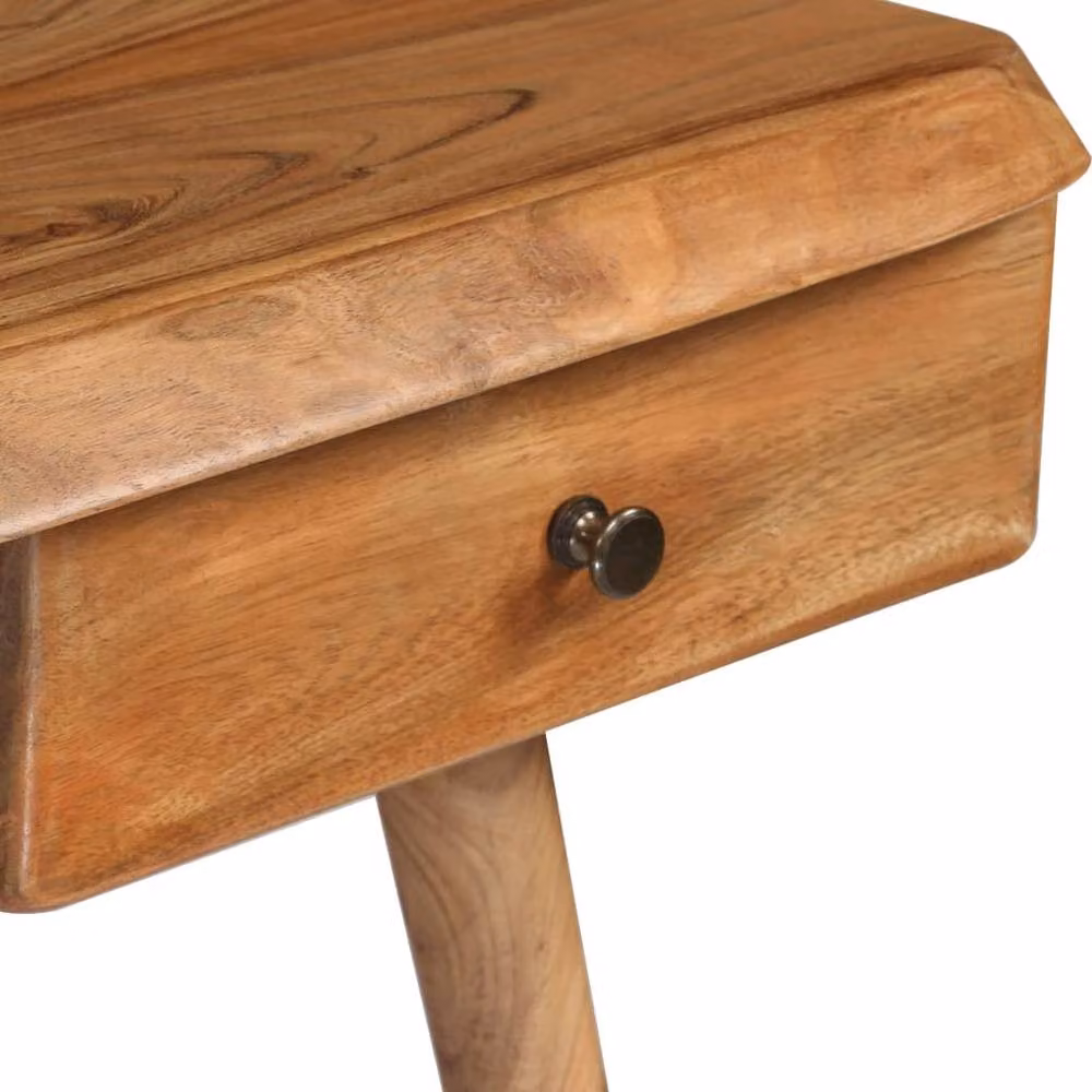 Berkfield Home Mid Century Solid Acacia Wood Writing Desk in Brown, W/D/H: 110 x 50 x 76 cm – 2