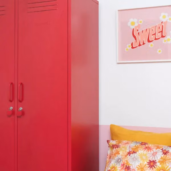 Mustard Made The Twinny Storage Locker in Poppy Red, H 183 x W 85 x D 50 cm – 4
