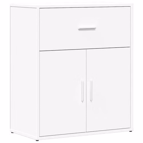 vidaXL Modern White Sideboard in Engineered Wood, W/D/H: 60 x 31 x 70 cm