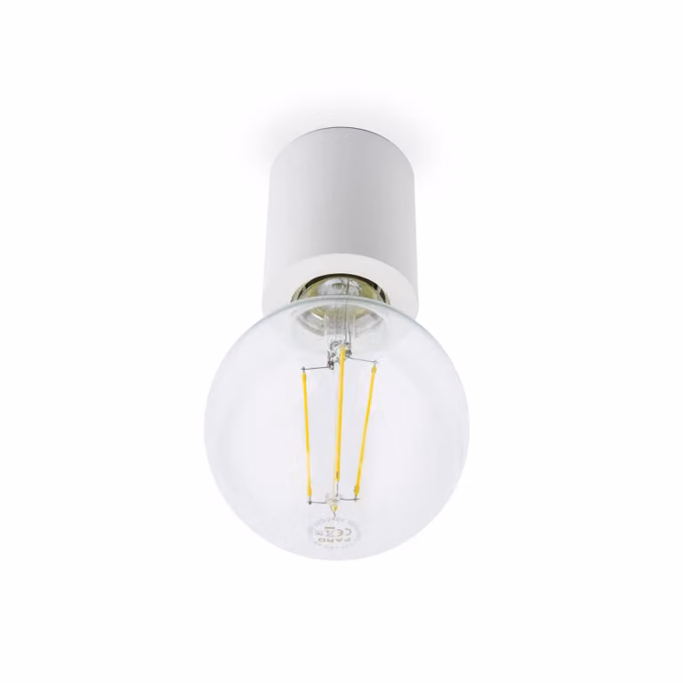 Netlighting Ten 1 White Glass Candle Wall or Ceiling Light with E27 Socket