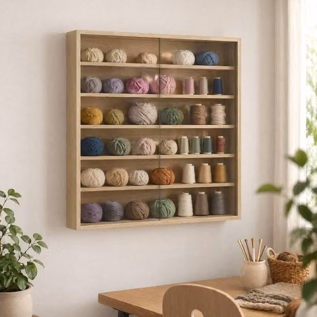 STILVORA Wall Mounted Display Cabinet with Glass Sliding Doors and Internal Shelves in Light Oak and Brown – 1
