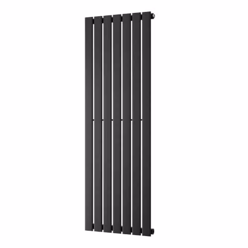 UK Radiators Typhoon Black Flat Tube Vertical Designer Radiator, H 140 cm x W 47.6 cm – 2