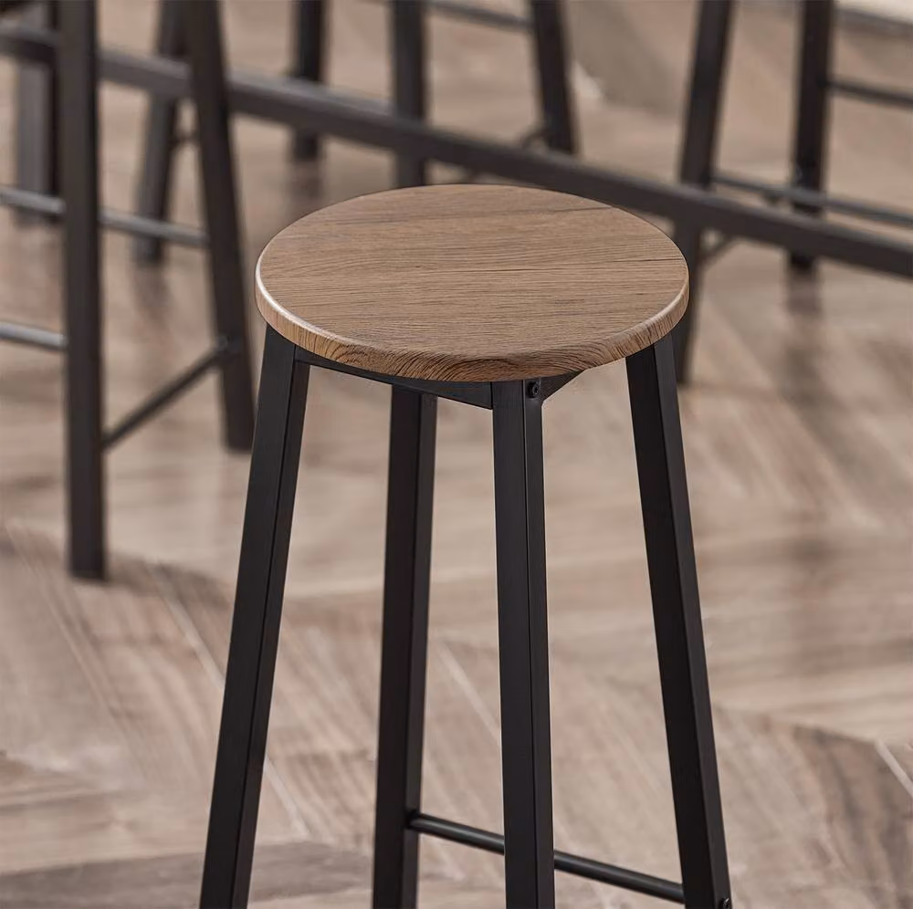 SoBuy Industrial Bar Table and 4 Stools Set in Brown – 3