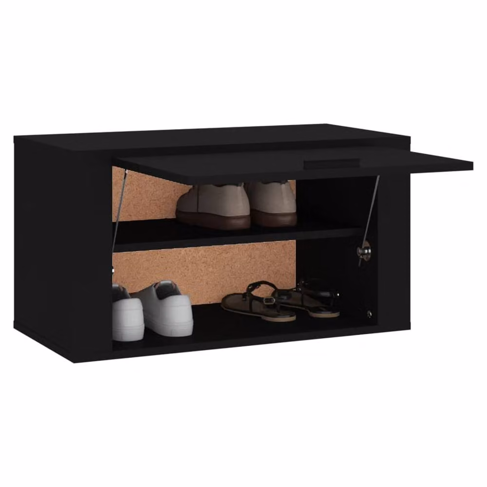 Berkfield Home Modern Wall-mounted Shoe Cabinet in Black, W/D/H: 70 x 35 x 38 cm – 3