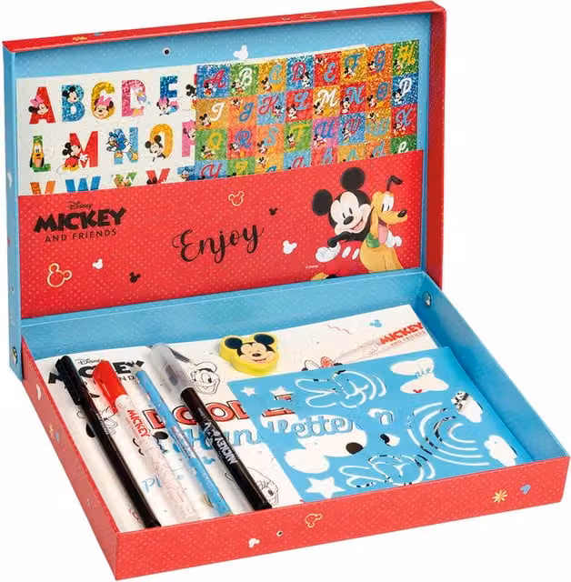 Totum Disney Mickey and Friends Drawing and Colouring Set in Turquoise and Multicolour