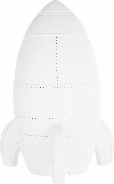Orsina Kids Rocket Ceramic Night Light with Warm Glow Effect in White – 1
