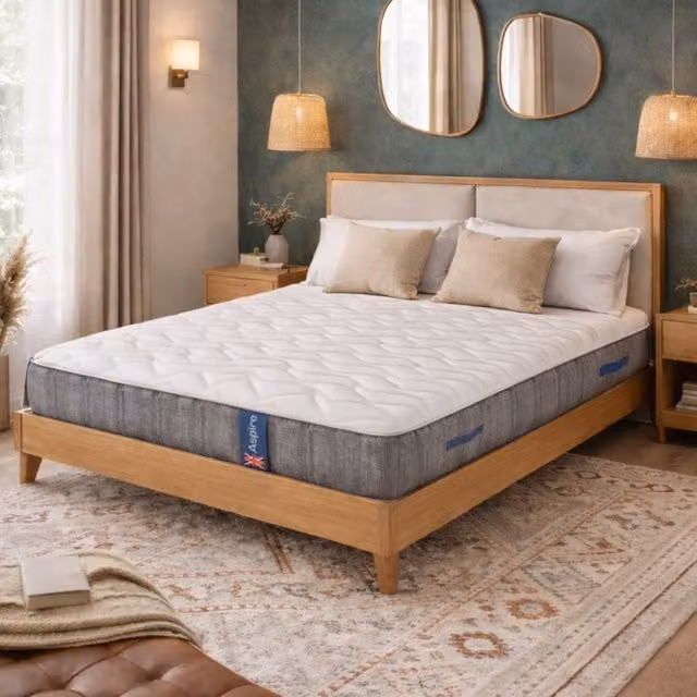 Aspire FlexRest Pocket Hybrid Memory Foam Mattress, Medium Comfort, White, W/D/H: 90 x 190 x 23 cm – 1