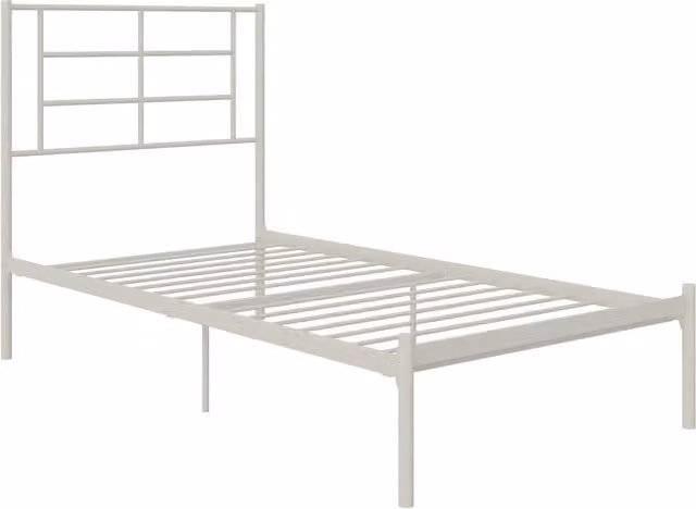 Dorel Home Jensen Metal Bed in White, Single, W/D/H: 90 x 190 cm