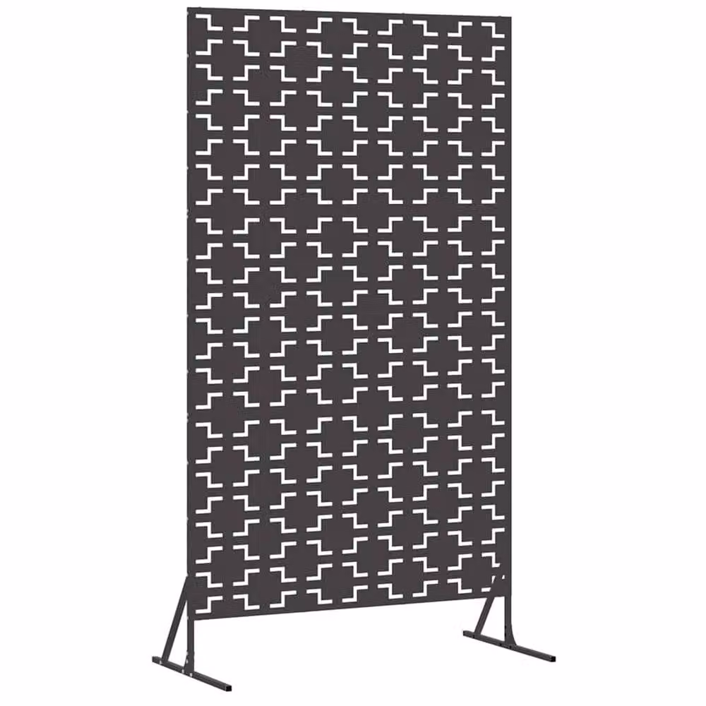 Berkfield Home Black Steel Privacy Screen, W: 100 cm, D: 50 cm, H: 180 cm – 3