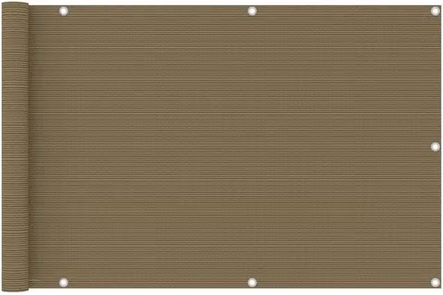 Berkfield Home Balcony Screen in Beige, W: 90 cm, H: 500 cm