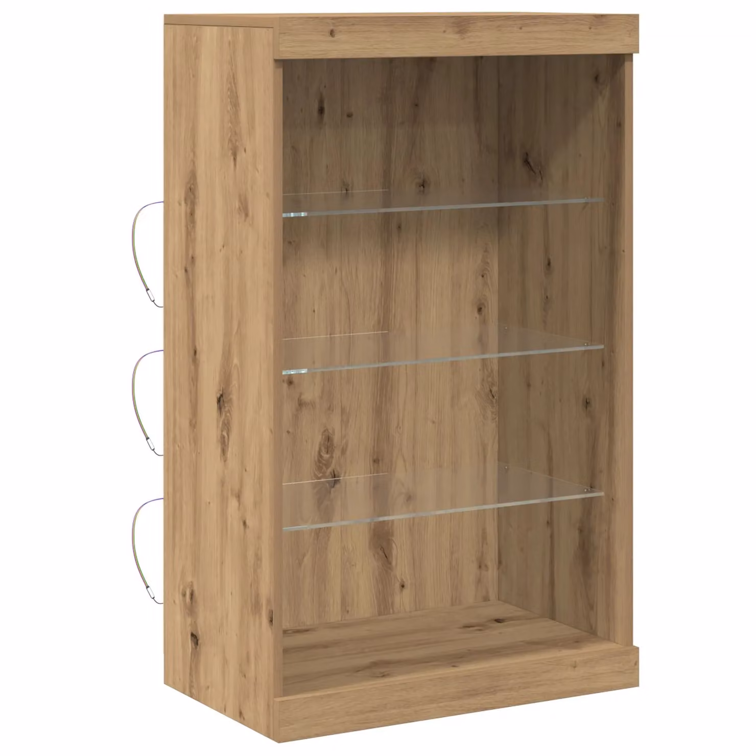 Berkfield Home Artisan Oak Sideboard with Integrated LED Lights in Brown, W/D/H: 100 x 37 x 60.5 cm – 2
