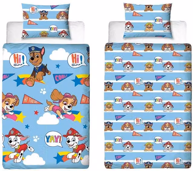 Paw Patrol I'm Cool Reversible Single Duvet Set and Pillowcase, Multicolour, W/D/H: 90 x 200 cm