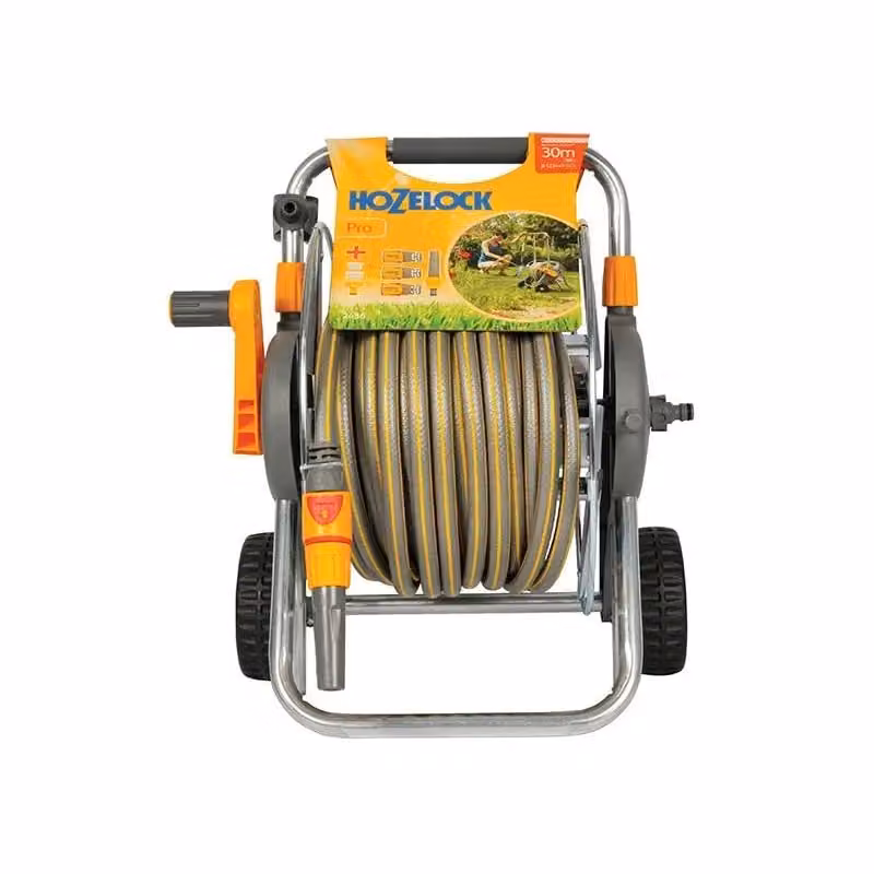 Hozelock 2436 Metal Pro Hose Cart in Grey and Multicolour with 60m Hose and 30m of 12.5mm Hose – 2