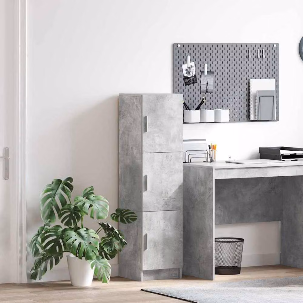 Berkfield Home Large Grey Concrete Style Sideboard in Particle Board and MDF – 2