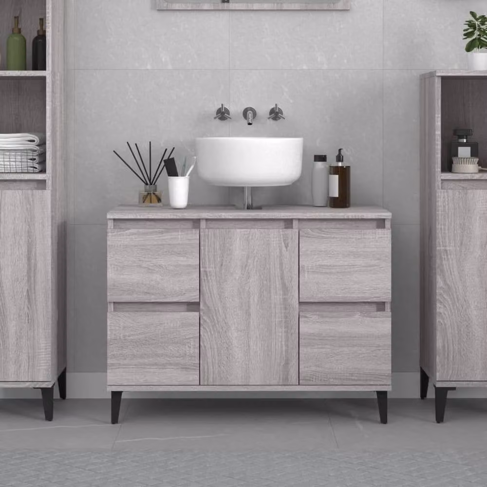 Berkfield Home Grey Sonoma Sink Cabinet W/D/H: 80 x 33 x 60 cm – 1