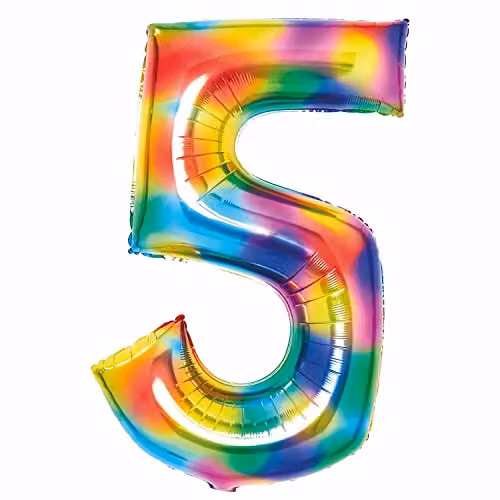 Amscan Large Number 5 Rainbow Multicolour Birthday and Anniversary Decoration – 1