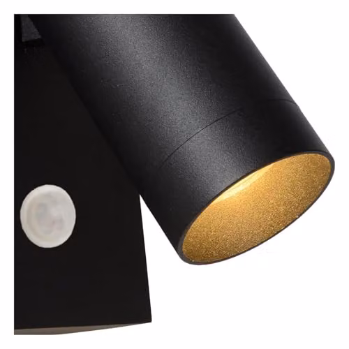 Lucide Taylor Black Aluminium Outdoor Wall Spotlight with Motion Sensor and Dimmer, IP54, GU10 – 4