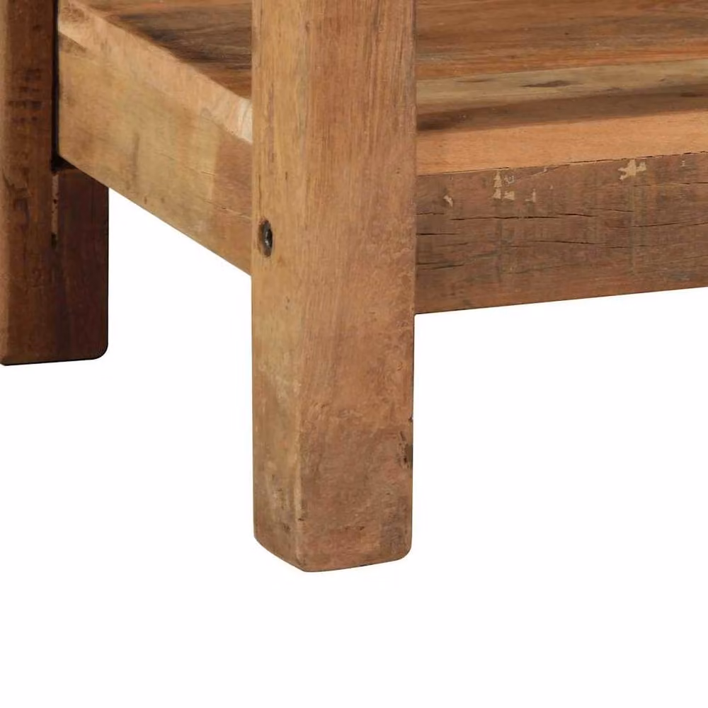 Berkfield Home Durable Reclaimed Solid Acacia Wood Console Table in Brown, W/D/H: 107 x 33 x 76 cm – 6