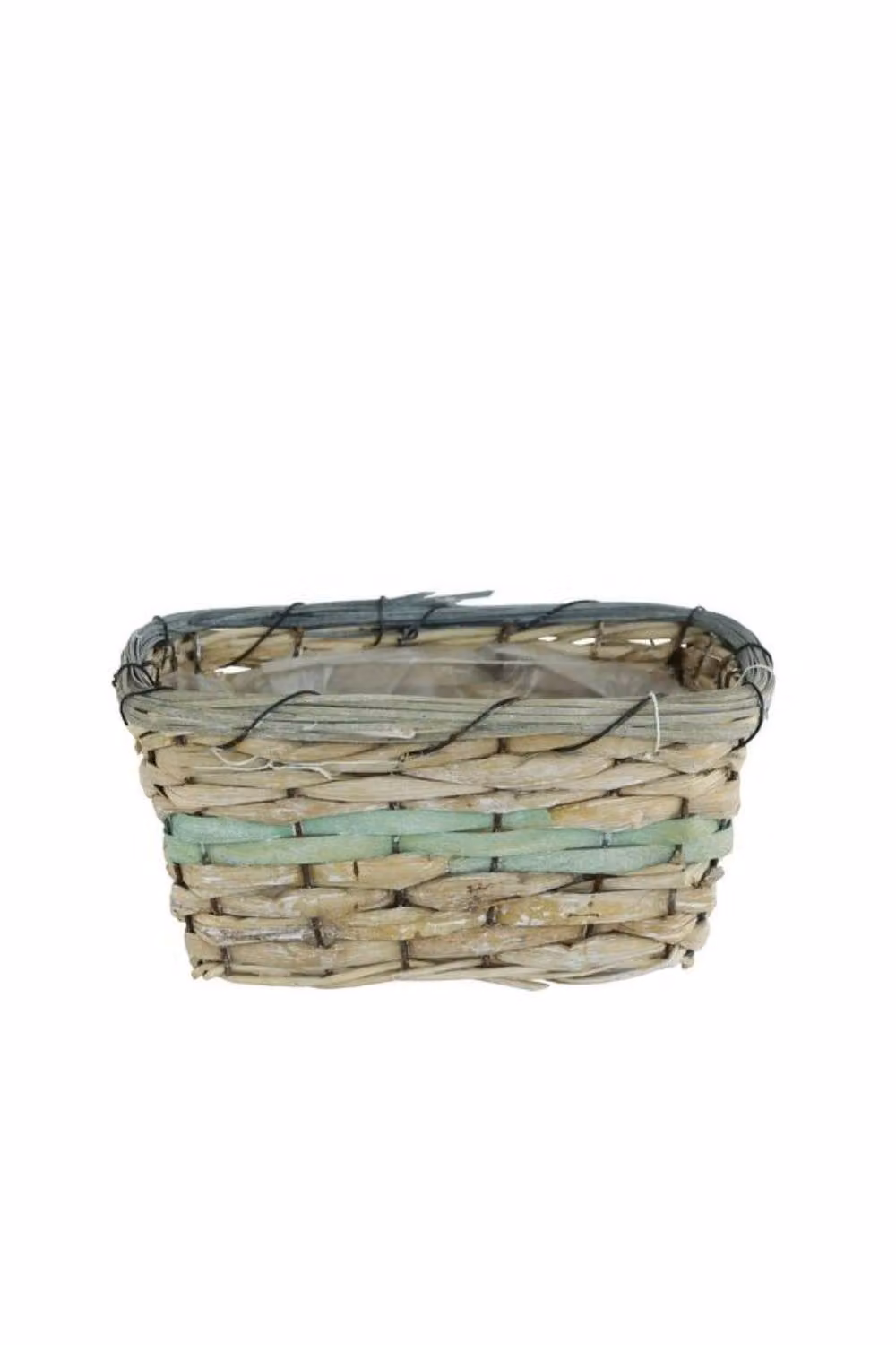 KDMD Natural Open Weave Rectangle Spring Basket in Light Green and Sand, 4 Pack – 2