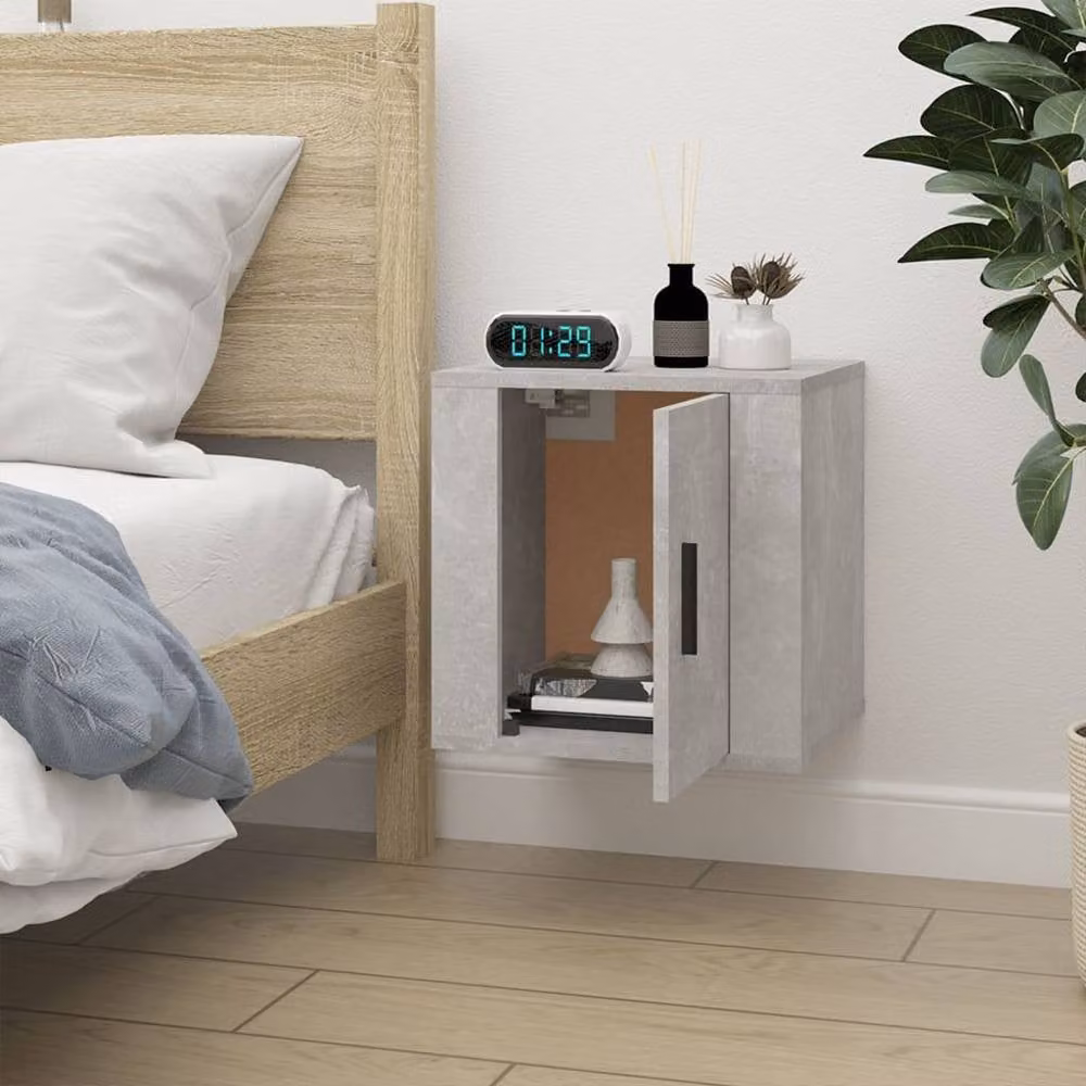 Berkfield Home Wall Mounted TV Cabinet in Concrete Grey, W: 40 cm, D: 34.5 cm, H: 40 cm – 3