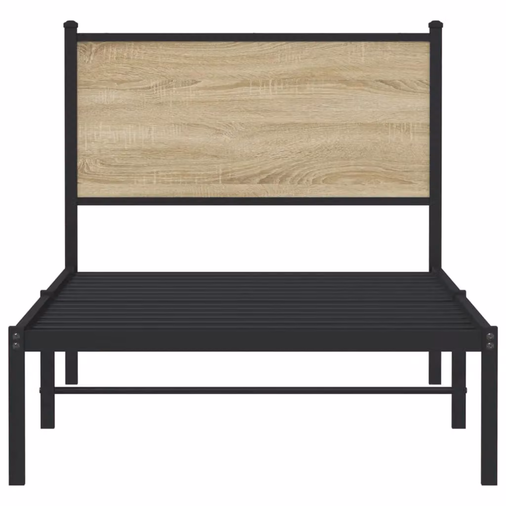 Berkfield Home Metal Bed Frame in Sonoma Oak Brown, Small Single, W: 75 cm, L: 190 cm – 2