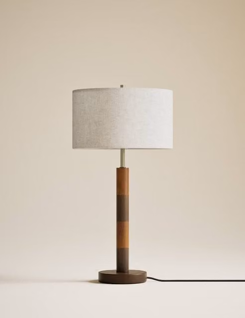 M&S Marlowe Table Lamp in Beige and Wood