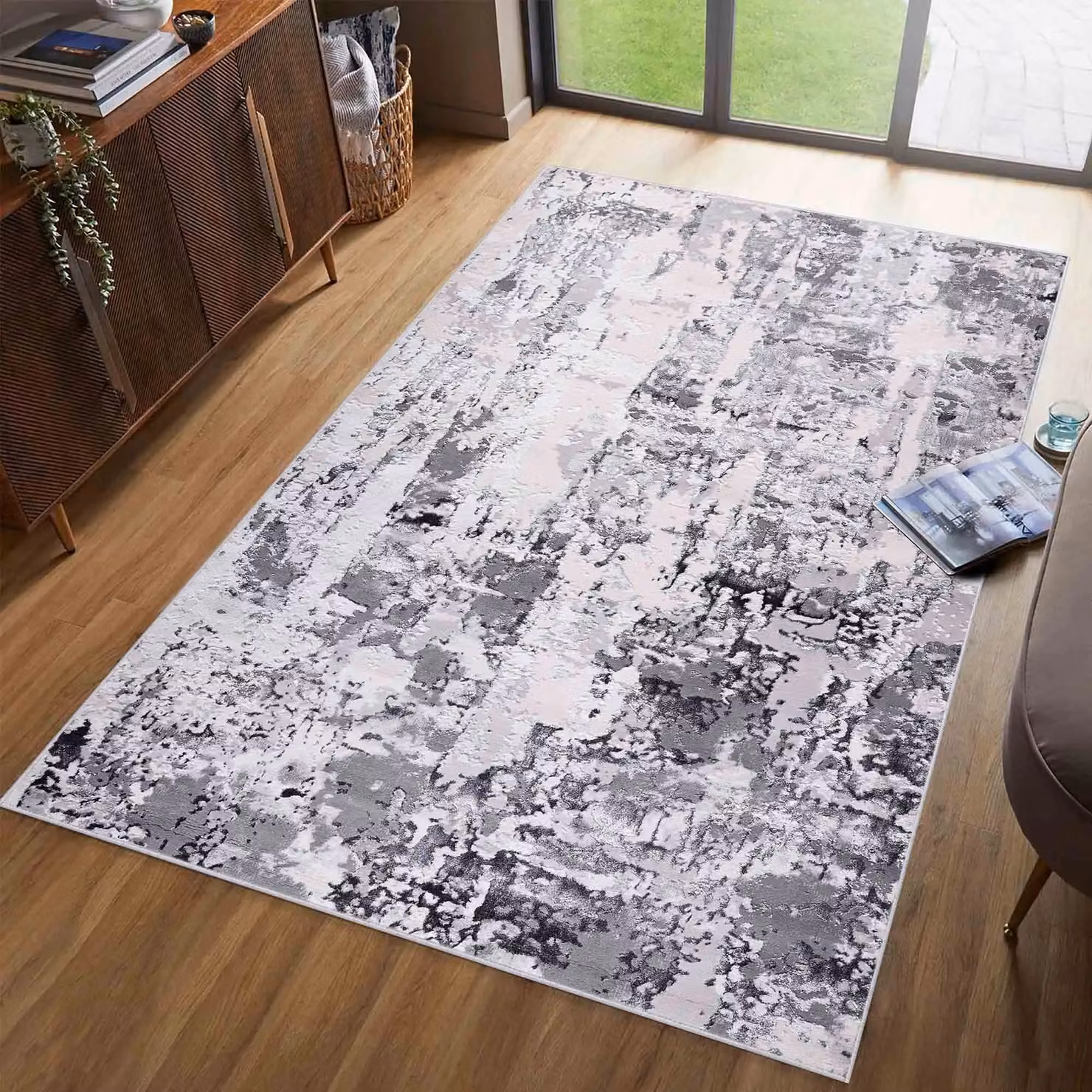 Desire Rugs Styra Modern Abstract Area Rug in Silver, W/D: 120 x 170 cm – 5