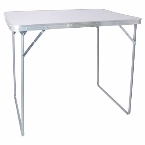Harbour Housewares White Folding Trestle Table with Wood Top, W: 80 cm, D: 60 cm, H: 69 cm