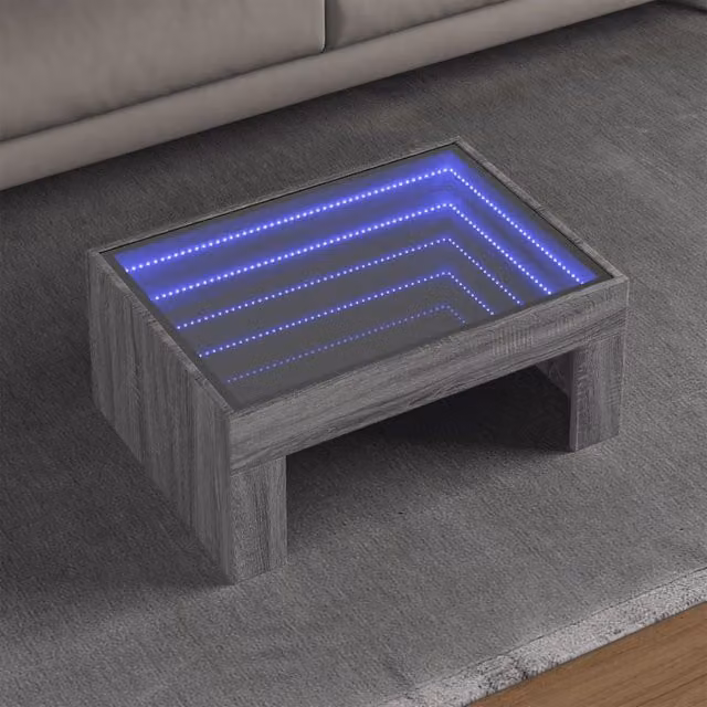 Berkfield Home Infinity LED Coffee Table in Grey Sonoma, W/D/H: 70 x 50 x 30 cm – 1