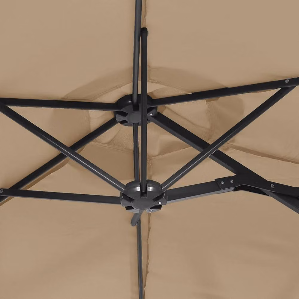Berkfield Home Elegant Double-Head Cantilever Parasol in Beige, W: 316 cm, D: 240 cm, H: 145 cm – 3