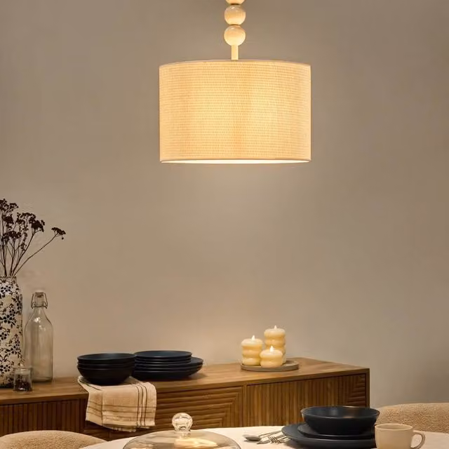 Wyld and Coco Mid-Century Modern White Metal Cylinder Pendant Lamp – 1