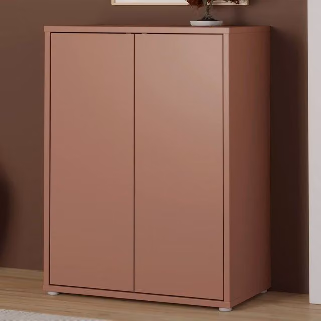 Furniture To Go Alice Springs Modern 2 Door Tall Cupboard in Terracotta Orange