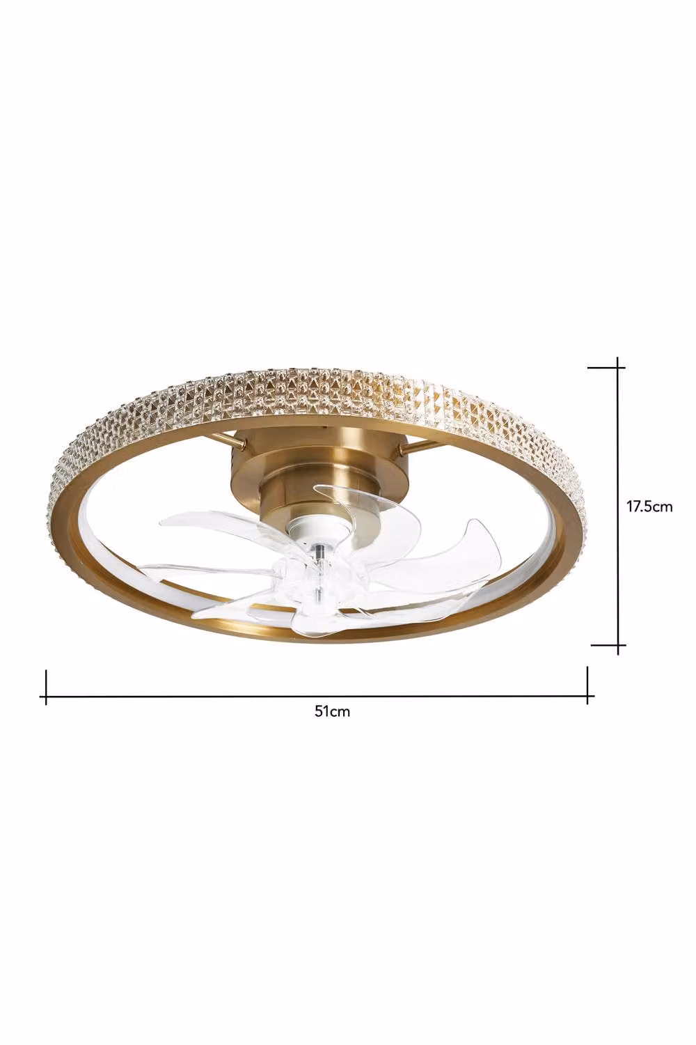 BHS Lighting Lyona LED Dimmable Ceiling Fan Light with Remote Control and Timer in Gold/Brass – 2