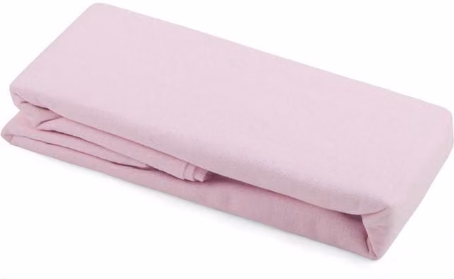 Junior Joy Pack of 2 Pink and White Cotton Flannelette Baby Cot Sheets