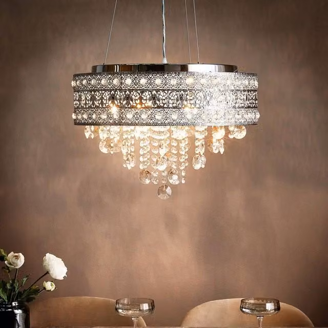 Wyld and Coco Crystal Chandelier Pendant Lamp in Silver Chrome Finish – 1