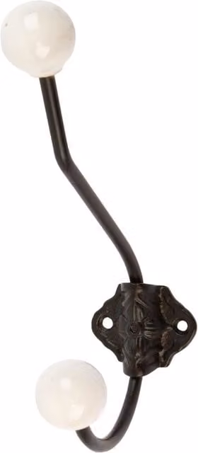 Hammer and Tongs Ceramic Ball Hat and Coat Hook, Black, W: 18 cm, H: 5 cm