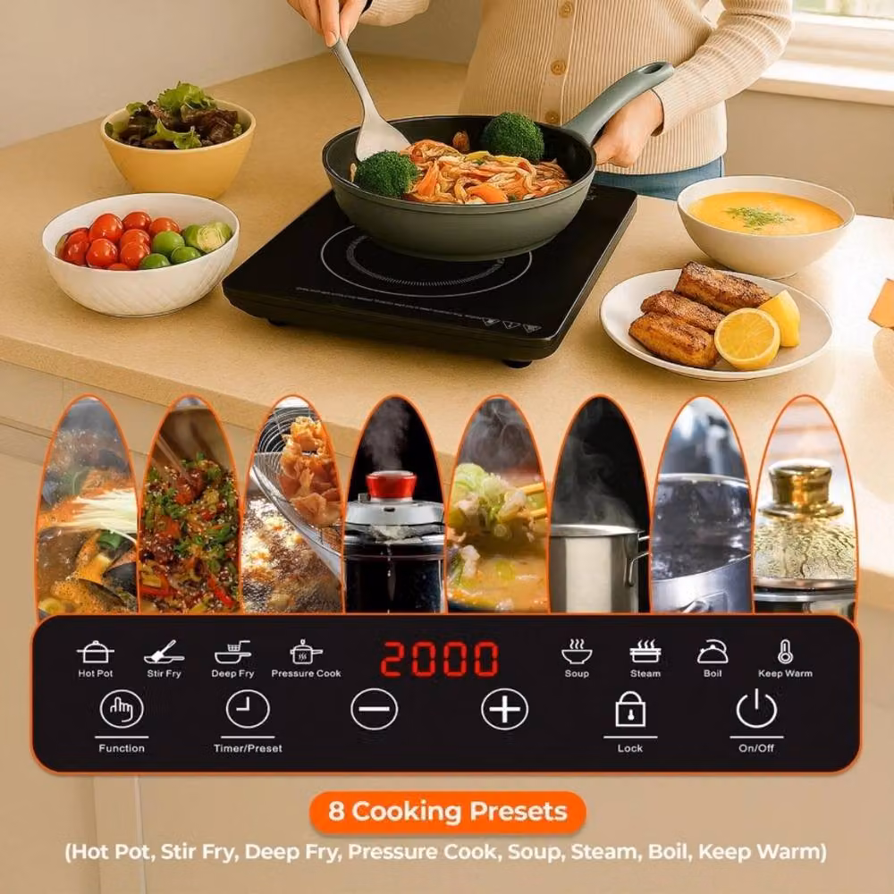 Kelvenix Single Induction Hob 2000W Portable Electric Cooktop with Touch Control in Black – 5